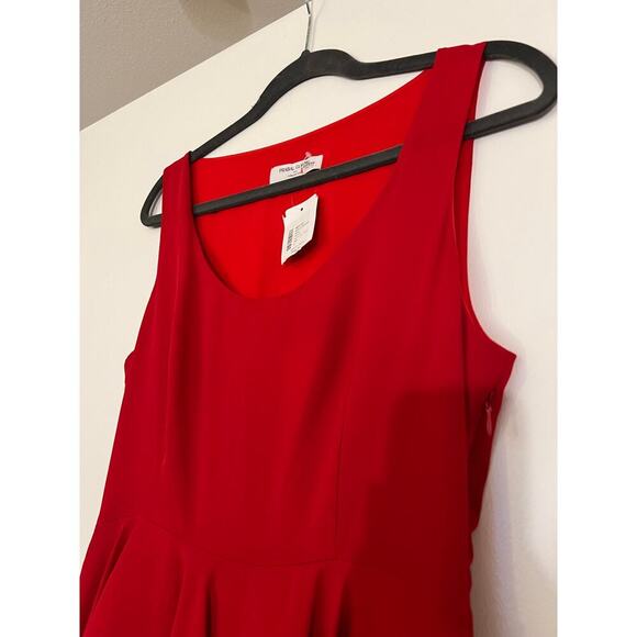 Prabal Gurung Red Sleeveless Ruffle Midi Dress Sz 6 - Picture 5 of 8